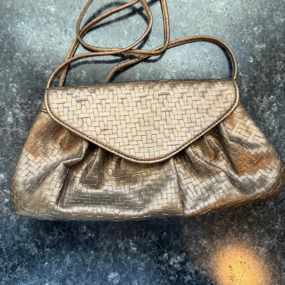 Vintage Neiman Marcus Metallic Braided Small Purse Shoulder Bag Night Out Clutch